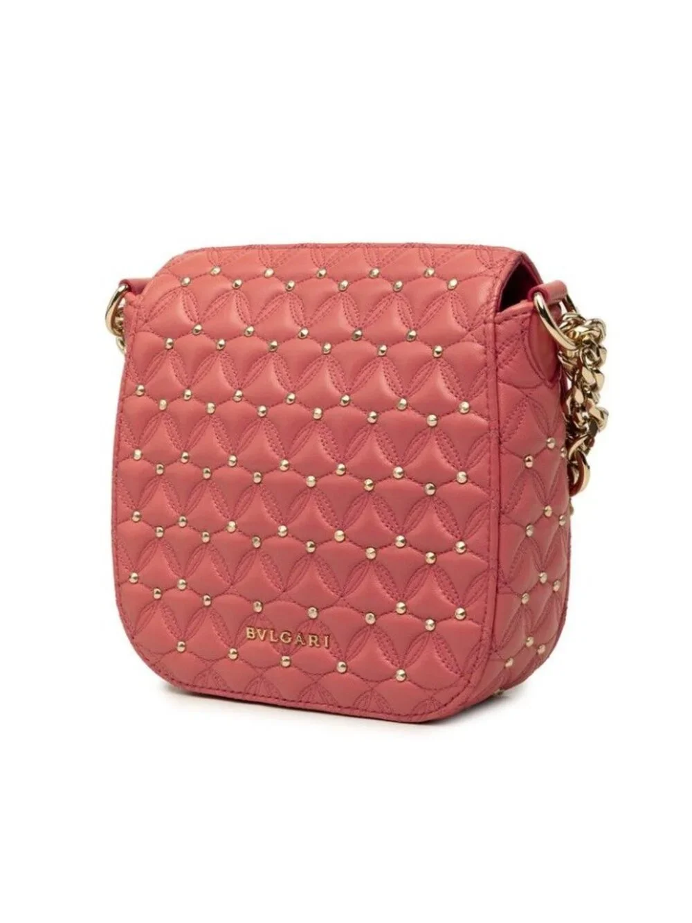 Bvlgari Diva's Dream Crossbody Chain Shoulder Bag Pink Leather Metal
